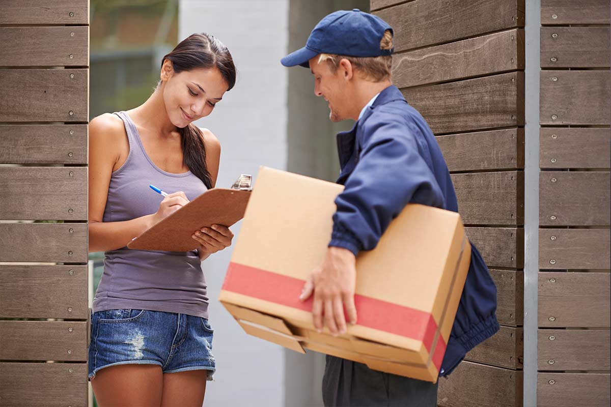 Customer receiving shipped order